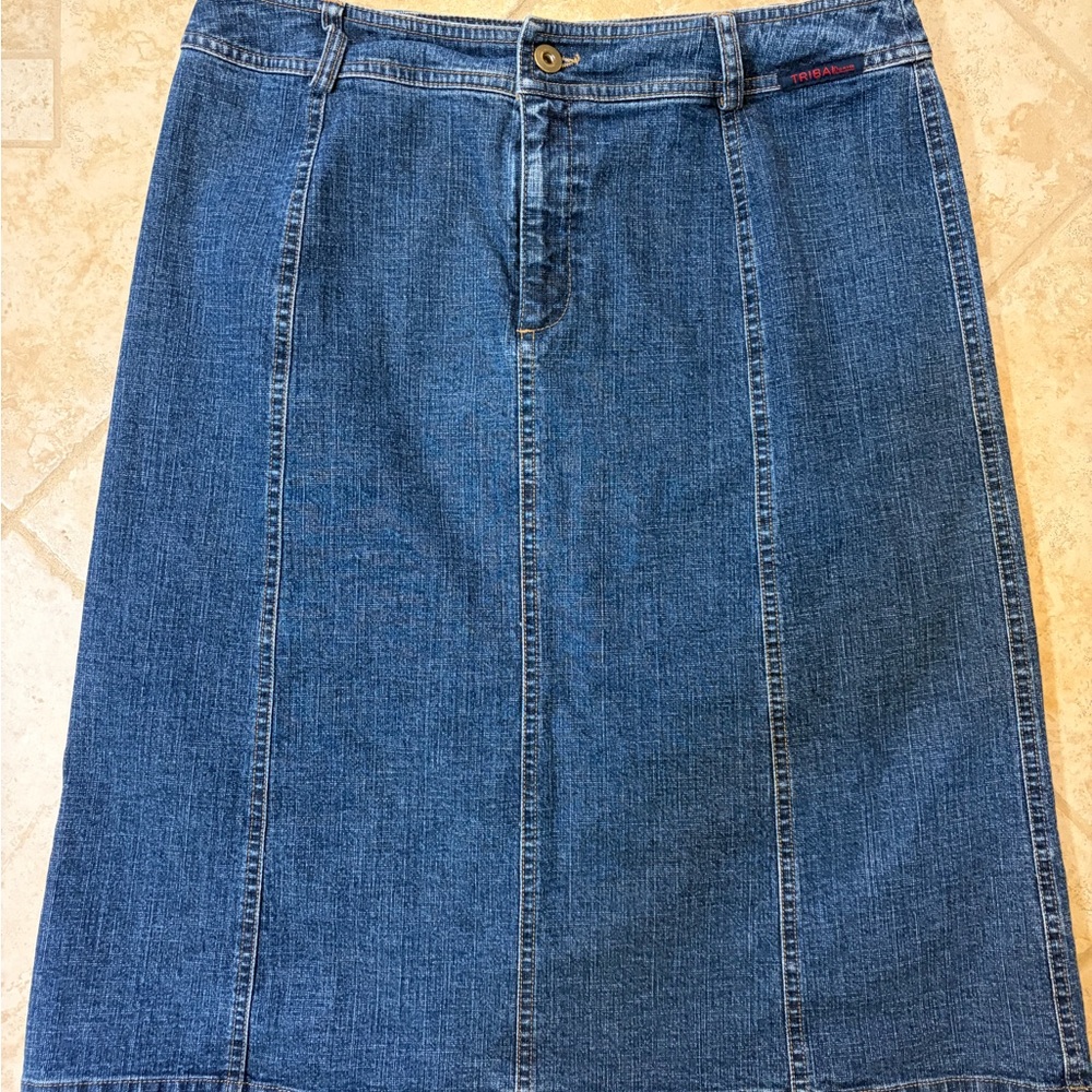 Tribal Classic Blue Denim Pencil Skirt